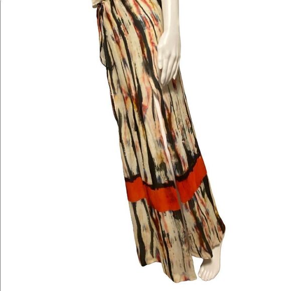 Nicole Miller Artelier Tie Waist Crinkled Print Skirt Womens Medium Multicolor A - Picture 4 of 10